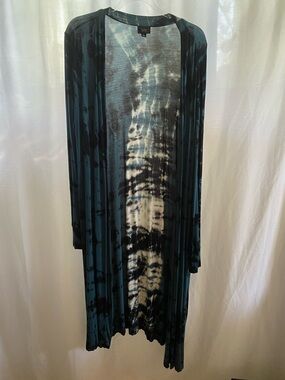 Tie Dye Open Front Duster Cardigan